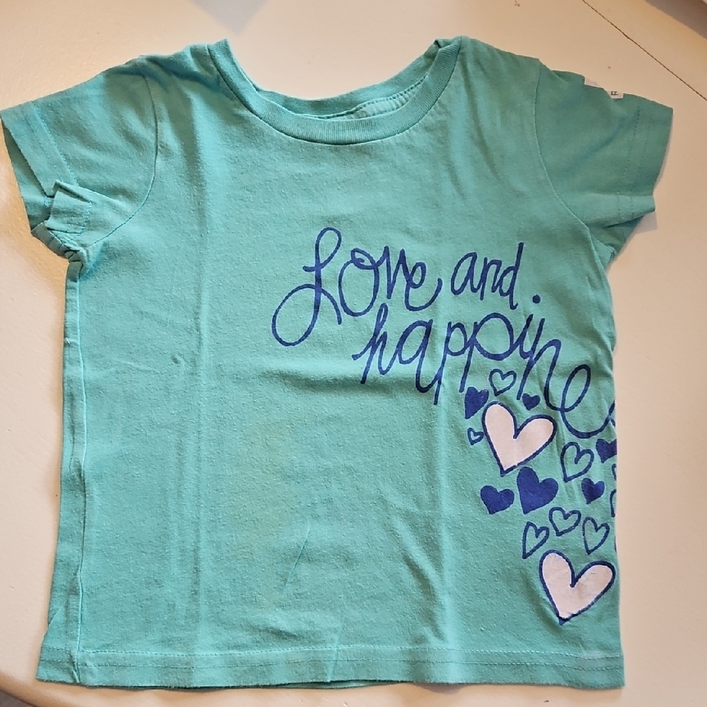 Roxy Teal Blue Short Sleeve Tee with Heart Design